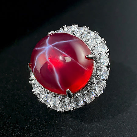ZIRAVE Jewelry Cushion-Cut Faux Pink Diamond Two-Stone Ring