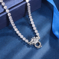 ZIRAVE Jewelry  Simulated Diamond Tennis Necklace with Pendant Setting