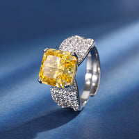 ZIRAVE Jewelry Radiant-Cut Faux Gem Cross-Band Ring (Multi-Colors Available)
