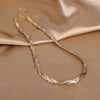 ZIRAVE Jewelry ri-color Braided Twist Chain Necklace