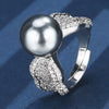 ZIRAVE Jewelry Copper Plated Pearl Temperament Fashion Gold Ring