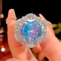 ZIRAVE Jewelry Copper-Based Gold-Plated Gradient Light Luxury Ring
