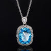 ZIRAVE Jewelry Simulation Aquamarine White Plated Blue Necklace