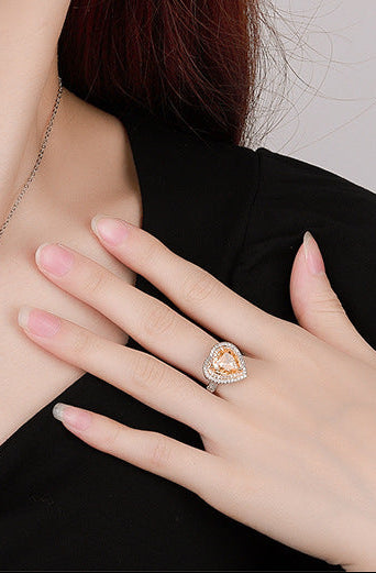 ZIRAVE jewelry Heart Shaped Simulated Yellow Sapphire 3-Piece Jewelry Set