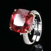 ZIRAVE Jewelry Vintage Simulated Gemstone Cushion-Cut Ring  (4 Colors)