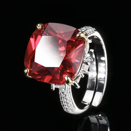 ZIRAVE Jewelry Vintage Simulated Gemstone Cushion-Cut Ring  (4 Colors)