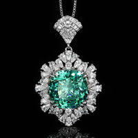 ZIRAVE Jewelry Faux Paraiba Green Fashion Pendant Necklace