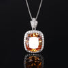 ZIRAVE Jewelry  Vintage Simulated Citrine Cushion Nicklace