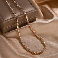 ZIRAVE Jewelry TTri-color diamond-cut bead jewelry set.