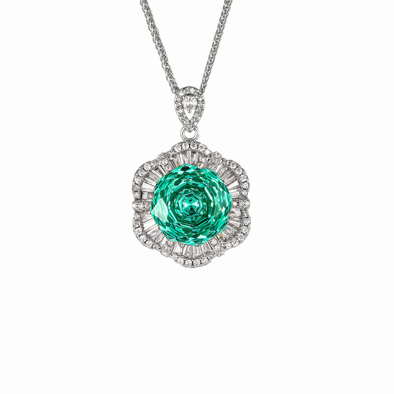 ZIRAVE Jewelry Rose Cut Paraiba Green Gemstone Jewelry Set (Copy) (Copy)