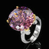Zirave Jewelry Two-Tone Large Oval Simulated Gemstone Adjustable Ring
