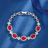 ZIRAVE Jewerly Vintage Simulated Gemstone Heart & Clover Bracelet