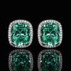 ZIRAVE Jewelry Copper-Based Gold-Plated Imitation Paraiba Green Minimalist Earrings