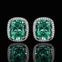 ZIRAVE Jewelry Copper-Based Gold-Plated Imitation Paraiba Green Minimalist Earrings