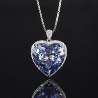 ZIRAVE Jewelry Titanic Heart of the Ocean Heart-Shaped Gemstone Necklace