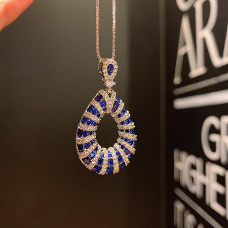 ZIRAVE Jewelry Simulation Pigeon Blood Red Sapphire Necklace