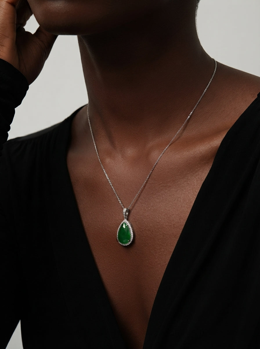 ZIRAVE Jewelry Imitation Paraiba Necklace