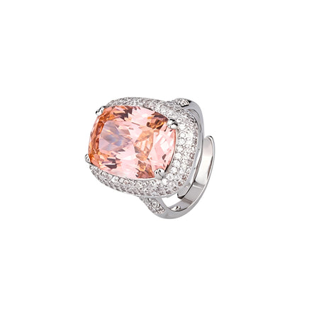 ZIRAVE Jewelry Vintage Simulated Morganite Cushion Halo Rings