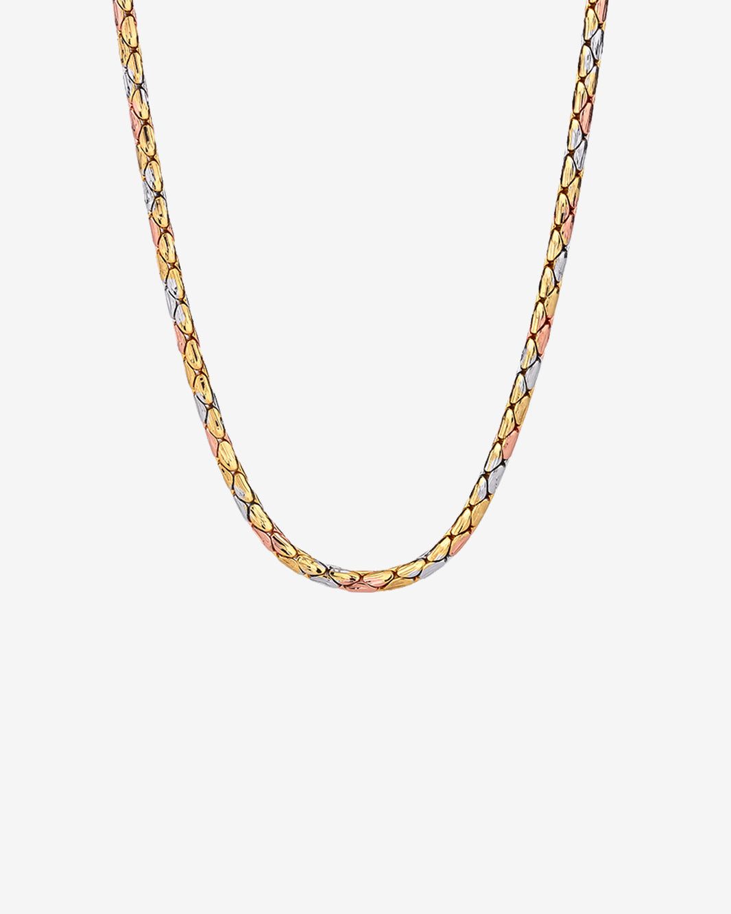 ZIRAVEJewelry Tri‑Color Herringbone Chain Necklace