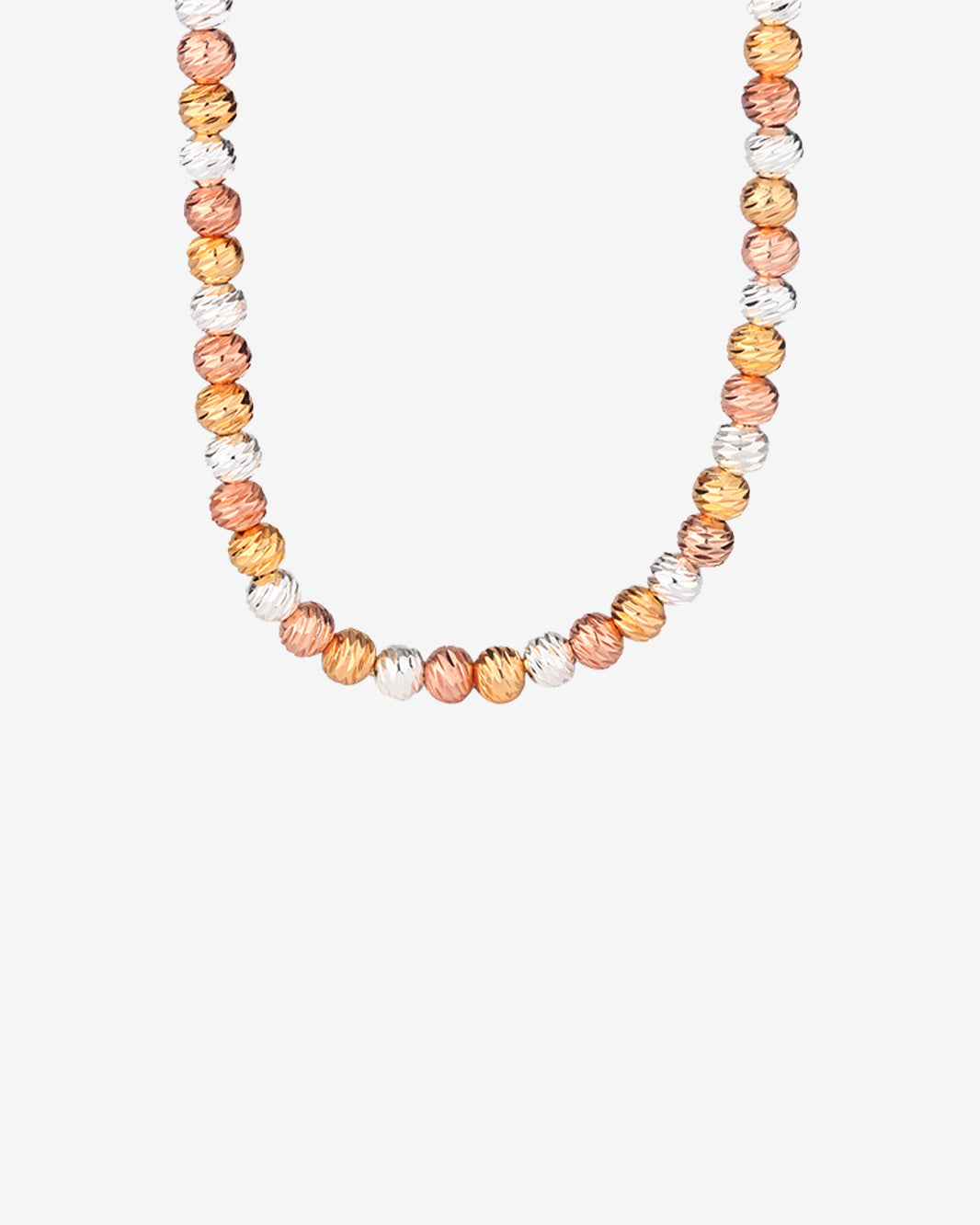 Tri‑Color Textured Bead Necklace