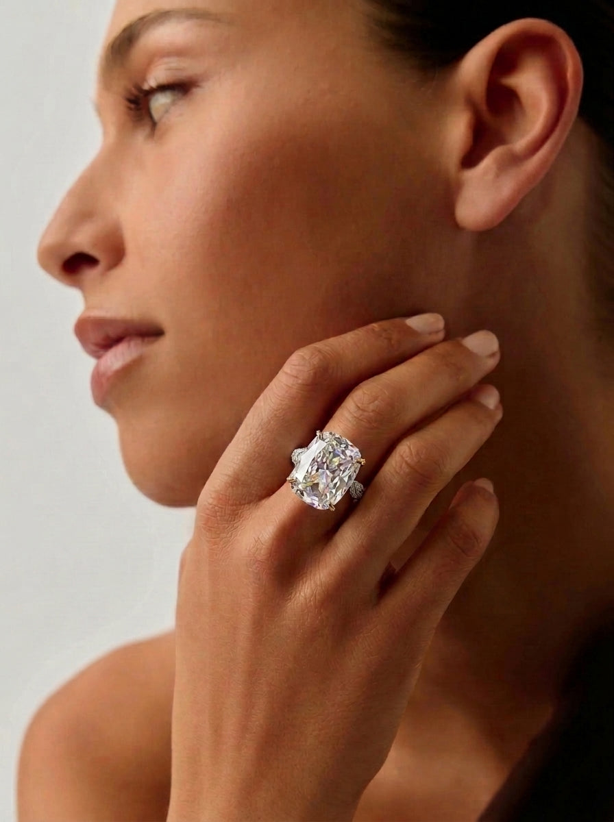 ZIRAVE Jewelry Simulation Aquamarine White Plated Blue Ring