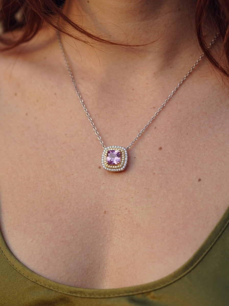 ZIRAVE Jewelry Simulation Yellow Diamond Necklace