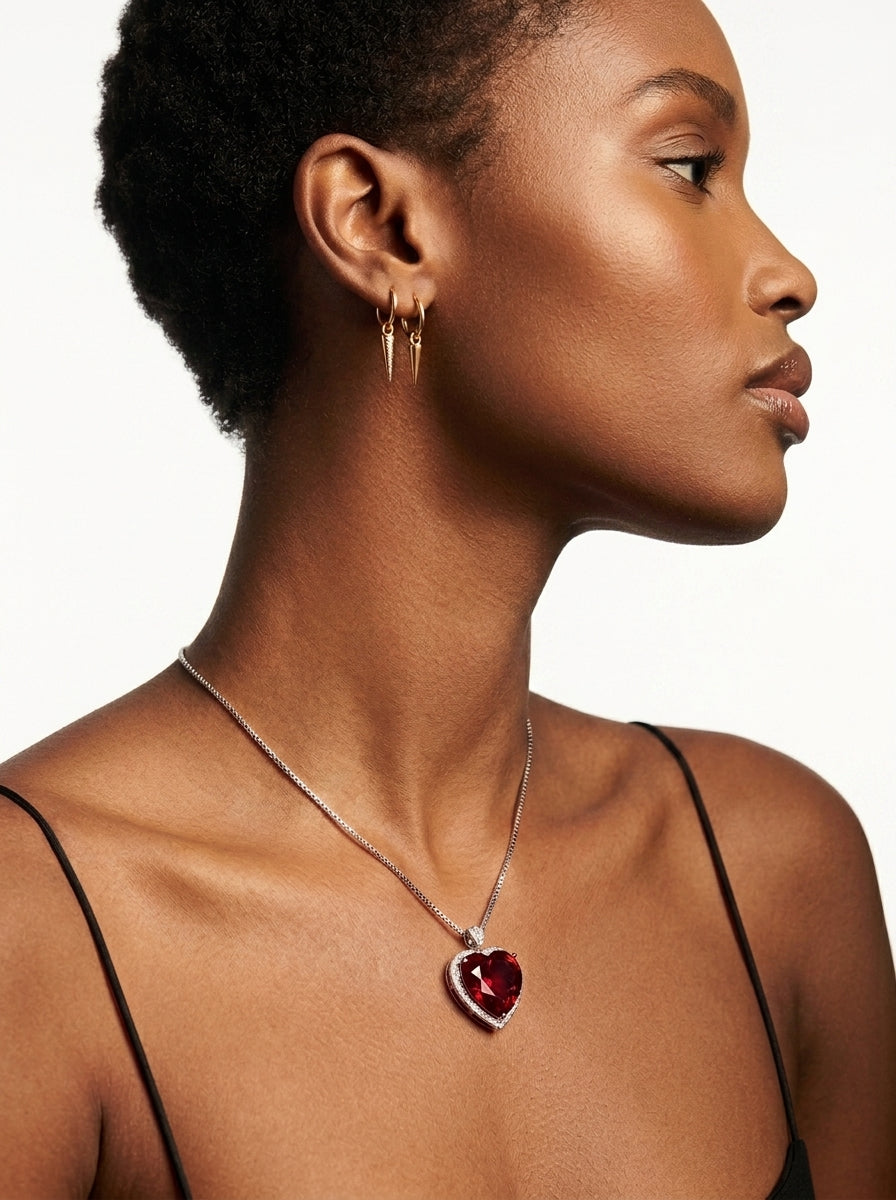 ZIRAVE Jewelry Titanic Heart of the Ocean Heart-Shaped Gemstone Necklace