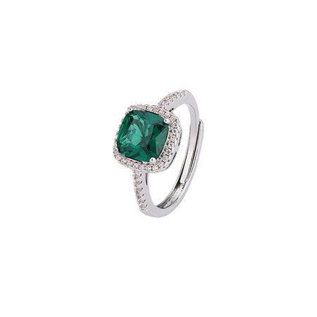 ZIRAVE Jewelry Women's Vintage Imitation Emerald Minimalist Ring
