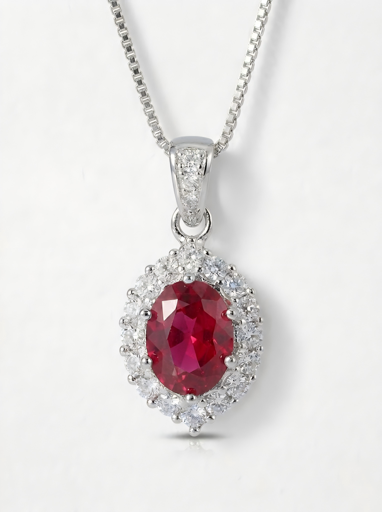 ZIRAVE Jewelry Imitation Ruby Vintage Jewelry Nacklace
