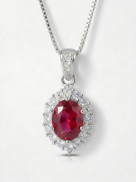 ZIRAVE Jewelry Imitation Ruby Vintage Jewelry Nacklace