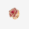 ZIRAVE jewelry simulation red corundum rose light ring