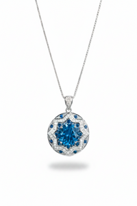 ZIRAVE jewelry simulation blue spinel round light luxury suit women