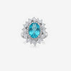ZIRAVE jewelry retro style simulation paraiba sapphire ring