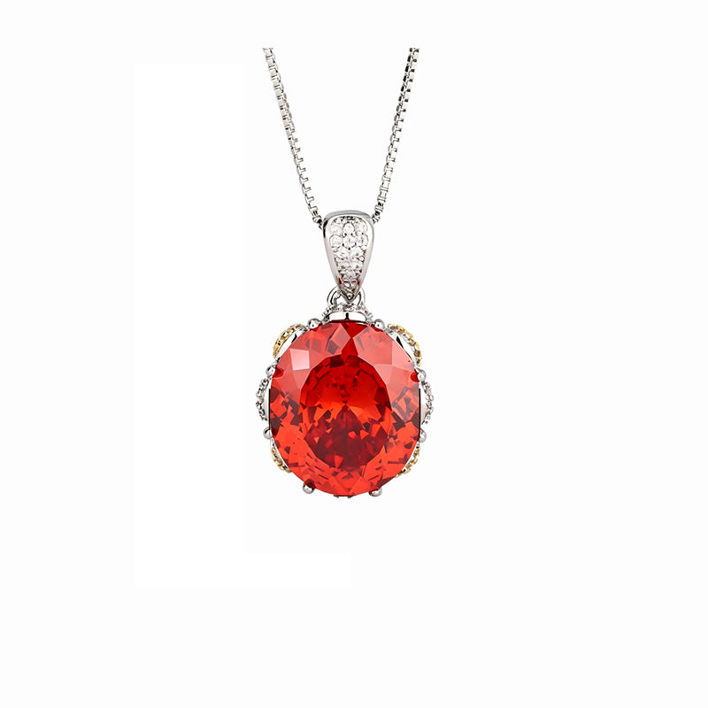 ZIRAVE Jewelry  Vintage Simulated Gemstone Oval Jewelry Nicklace